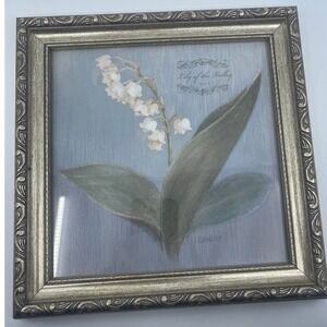 Bed Bath & Beyond Lily of the Valley Floral Wall Art Print May Month Framed